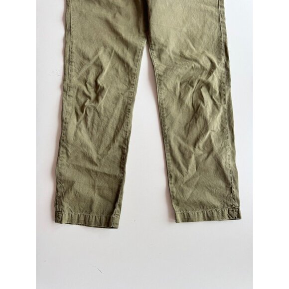 CURRENT/ELLIOTT The Captain Army Green Cotton Mid Rise Ankle Pants, Size 26 - Picture 3 of 12